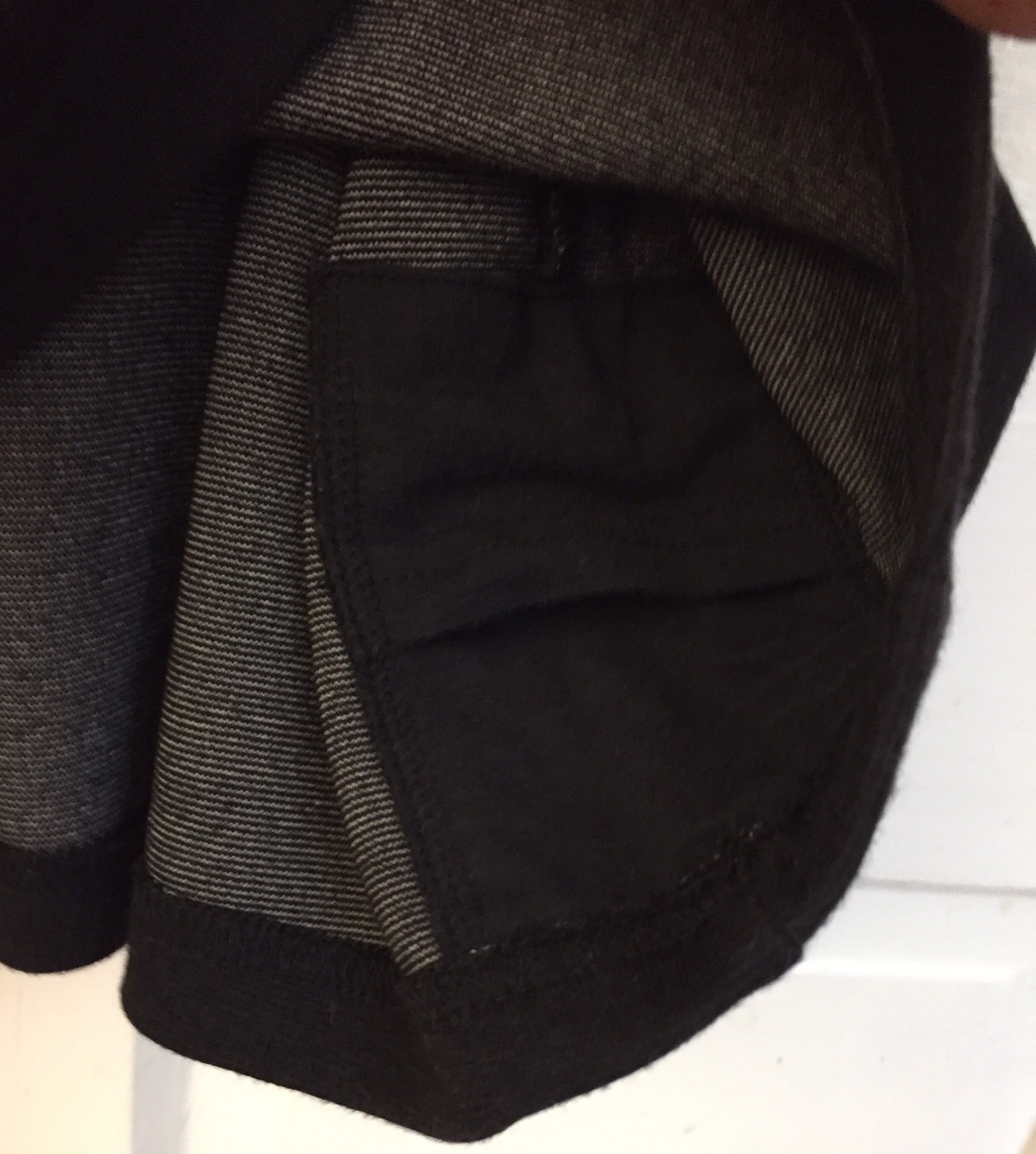 HORNY TOAD Simple Black Short Sleeve Soft Knit Dress Inside Pocket Womens Size L