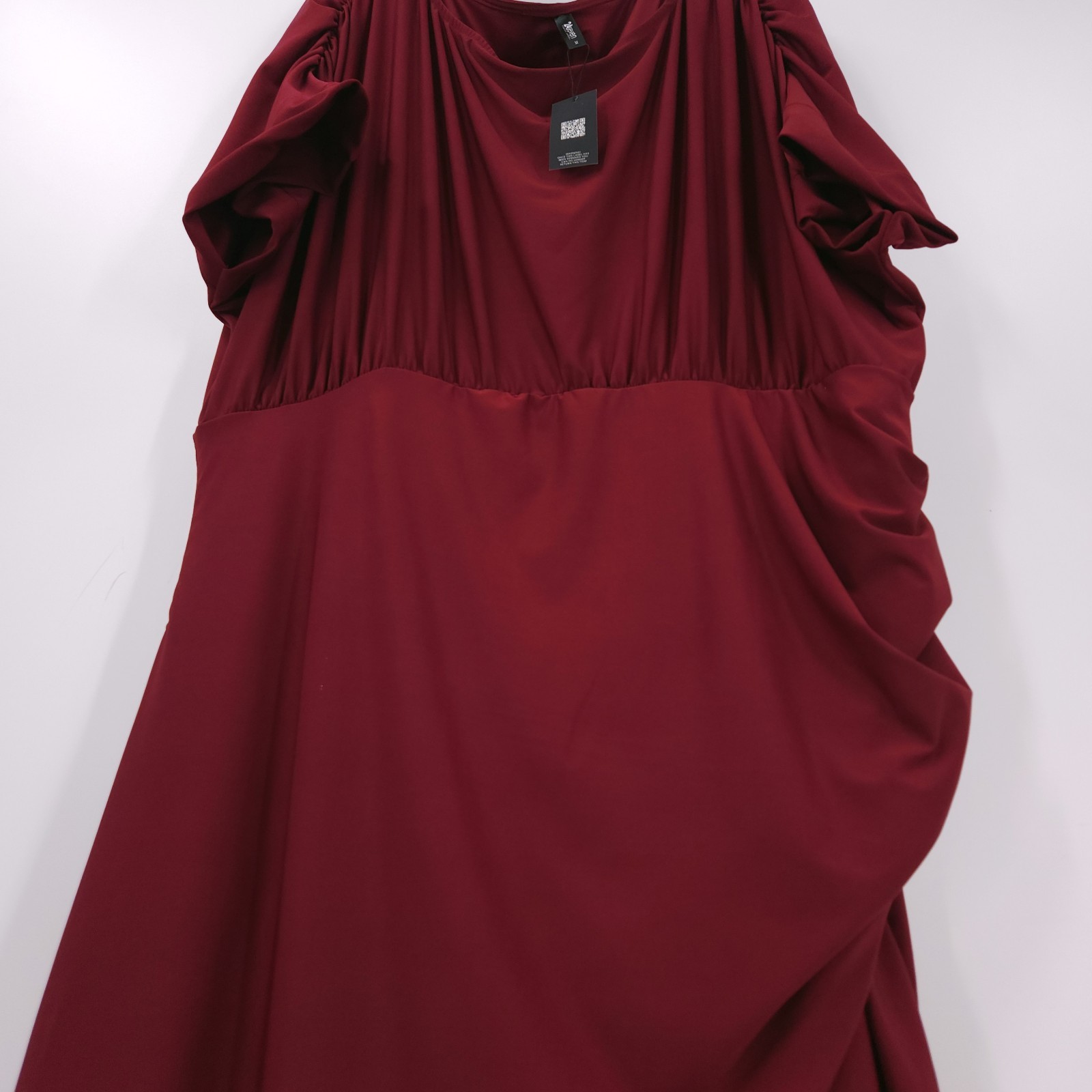 24Seven Batwing Sleeve Slit Maxi Dress Burgundy Boat Neck Womens Size 3X NWT