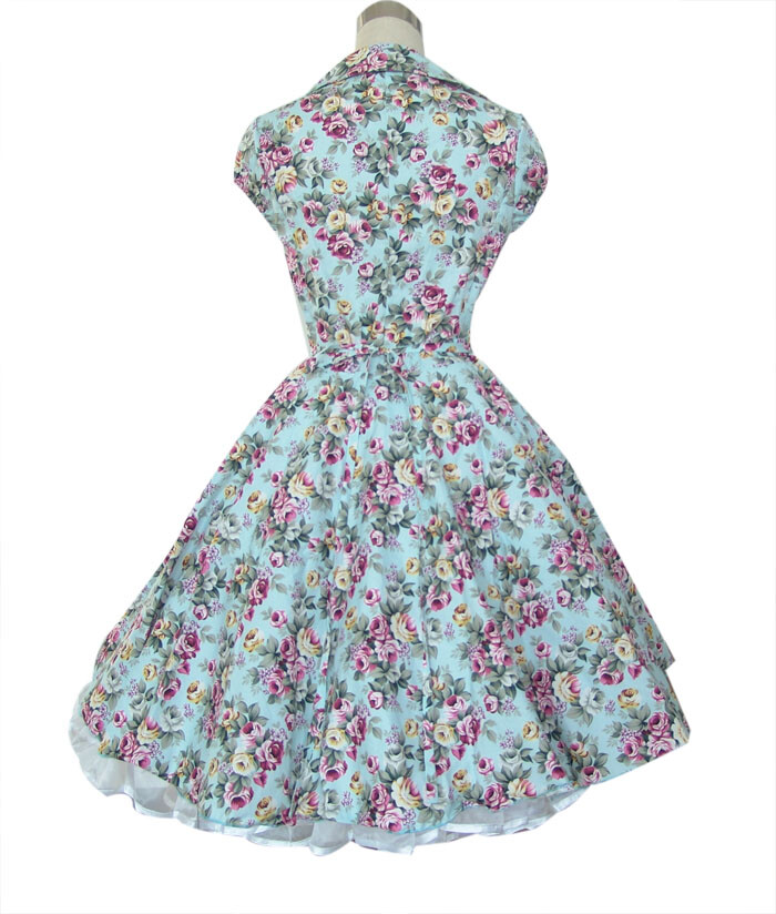 Vintage Hepburn Style 50s 60s 70s Retro Swing Rockabilly Dress Print Floral 6Col