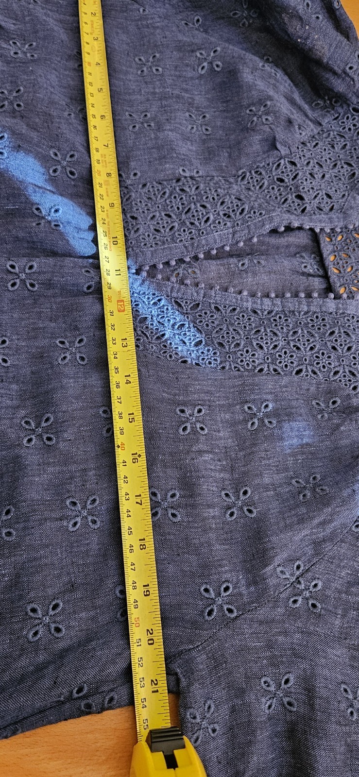 0039 ITALY navy blue 100% linen fully embroidered Maibelyn dress M bnwot rrp£250