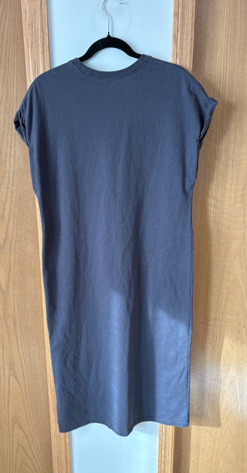 The Normal Brand Lennox Jersey Midi T-Shirt Sleeveless Dress Gray Small Midi