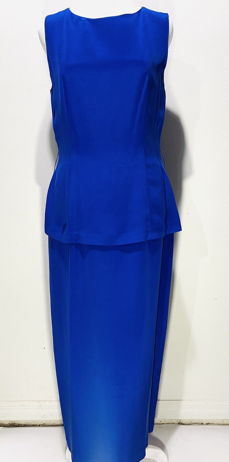 YL By Yair maxi Silk dress cocktail wedding party bride’s Mother blue women’s 12
