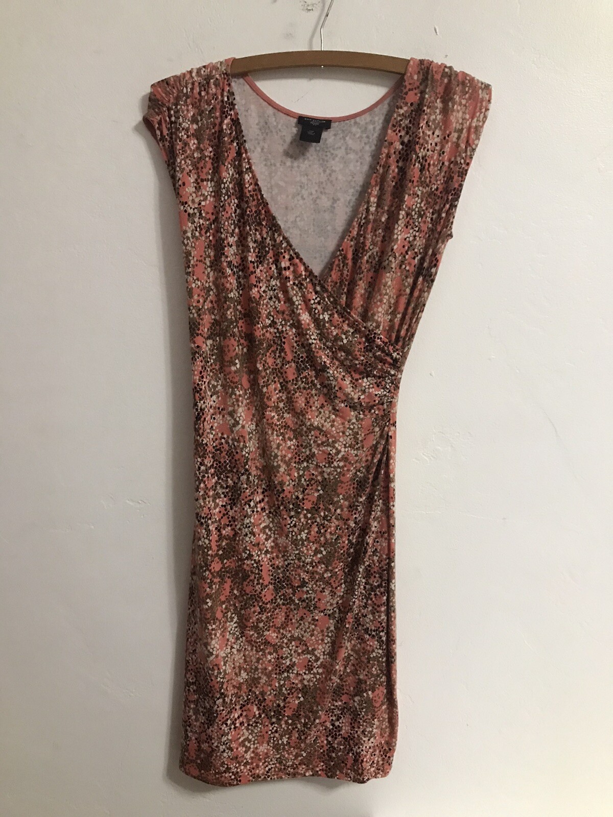 Ann Taylor Women’s Dress Peach Multicolor Floral Short Sleeve Size XS Petite
