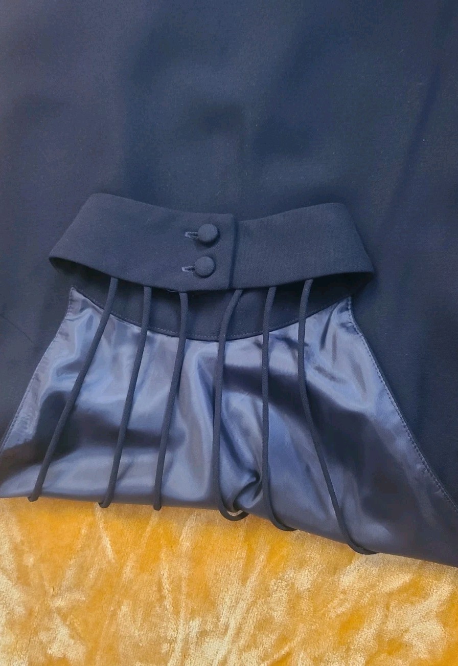 Evan Picone High Neck Open Back Short Black Pull Over Dress 8