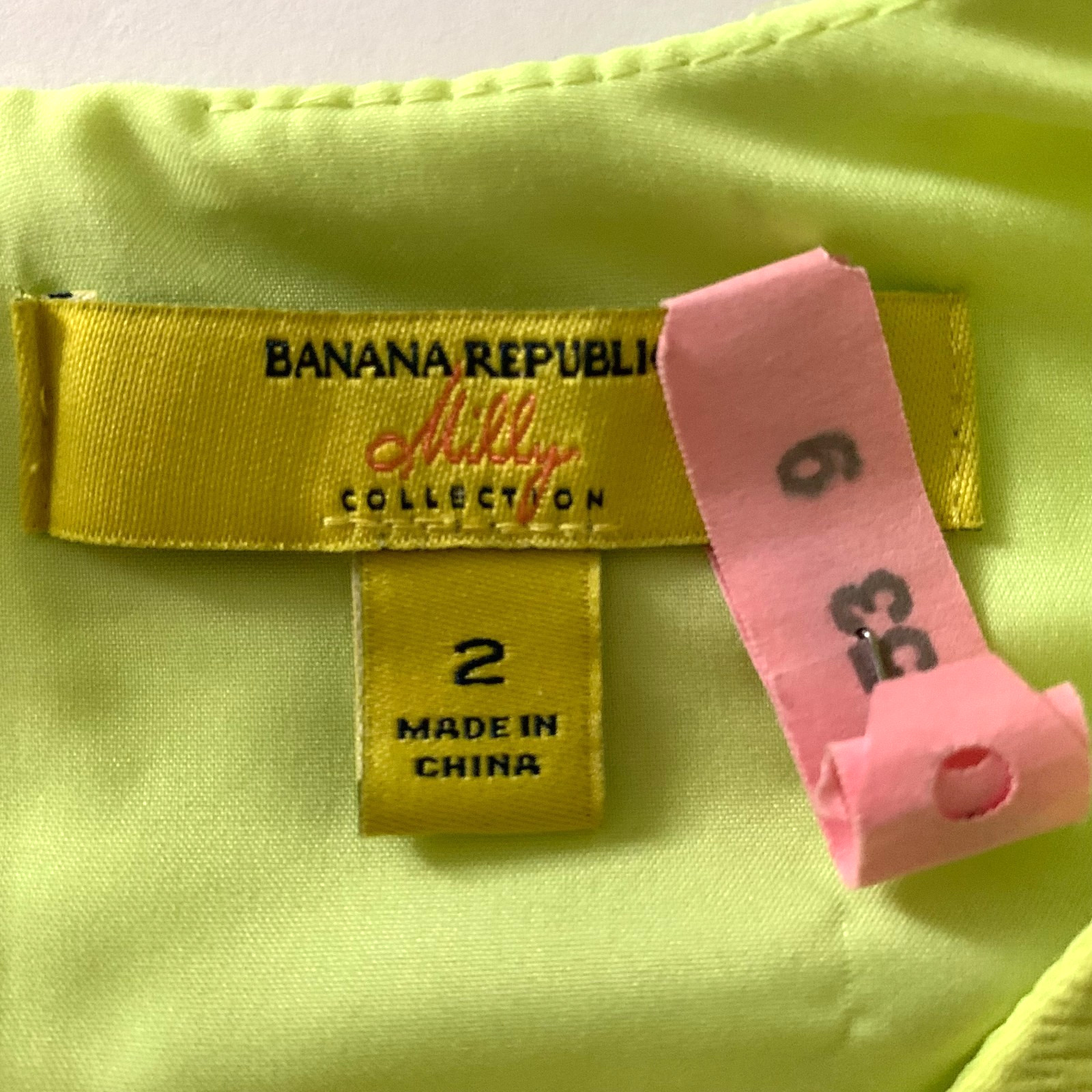 Banana Republic x Milly Cotton Jacquard Geometric Sheath Shift Dress 2 Lime