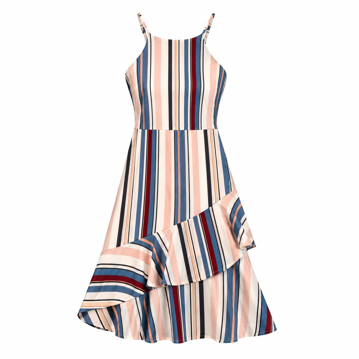 Fabrik Zadie Stripe Mini Dress Women’s Size M NWT Dusty Blue Wine Sleeveless