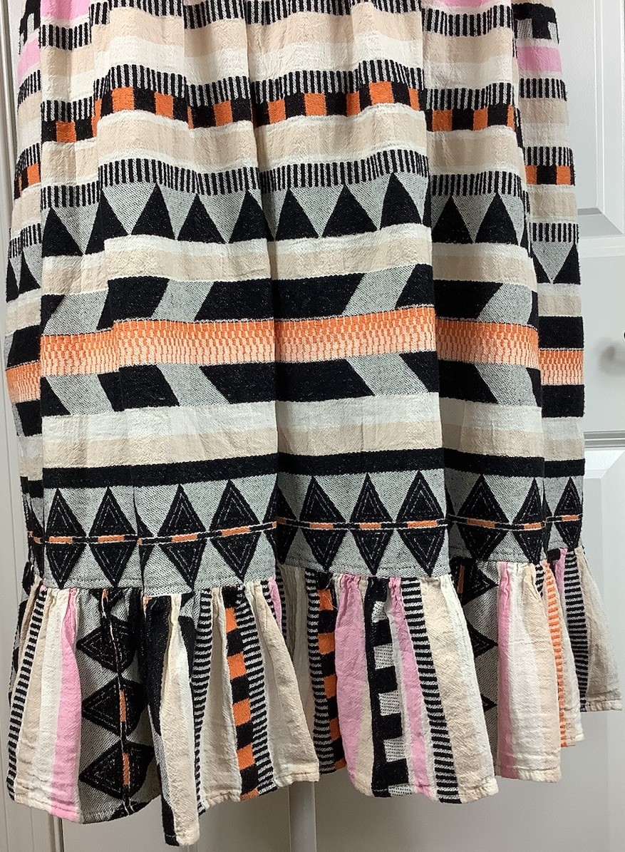 Devotion Twins Size Small Boho Kithros Dress Sleeveless Pockets Cotton