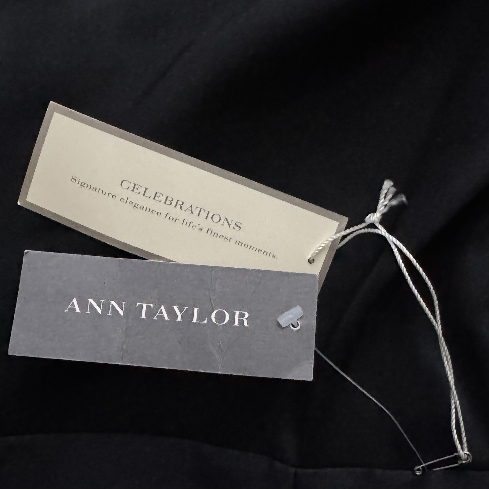 Ann Taylor Black Satin Dress Straight Neck Removable Straps 00P