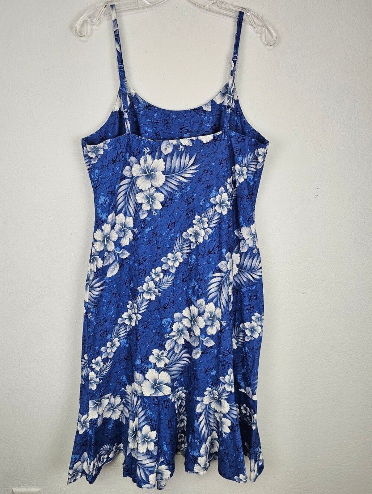 Milson By Ky’s Hawaii Tropical Blue White Floral Sundress Sz XL Resort Beach