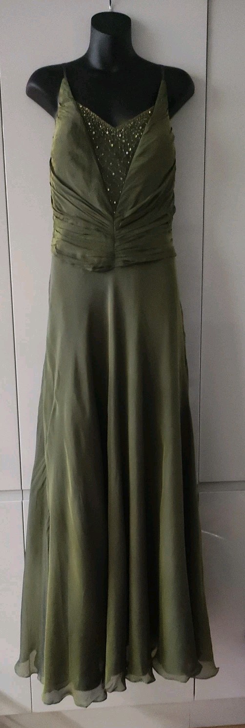 Cassandra Stone Silk Evening Dress UK12, 100% Silk, Full Lining, never worn