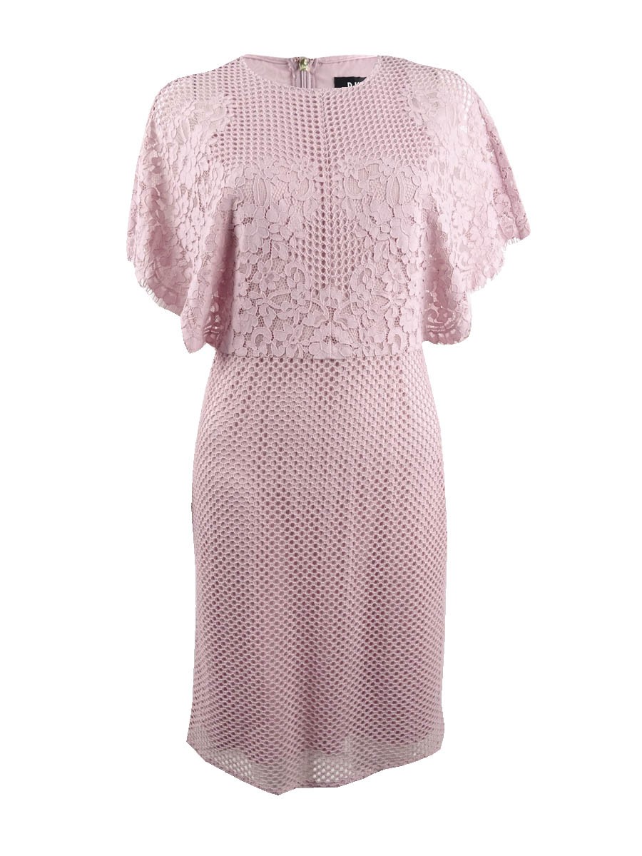 DKNY Women’s Flutter-Sleeve Lace Sheath Dress