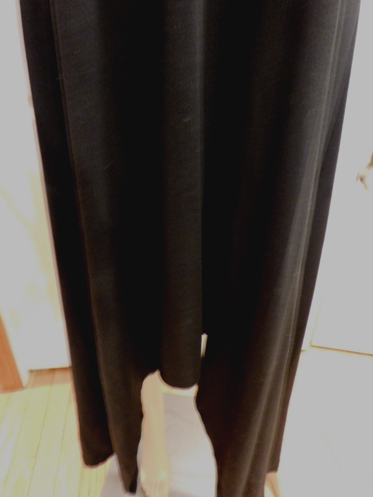 New Black Inclined Button Handkerchief Polyester Asymmetrical U Neck Dress 2 XL