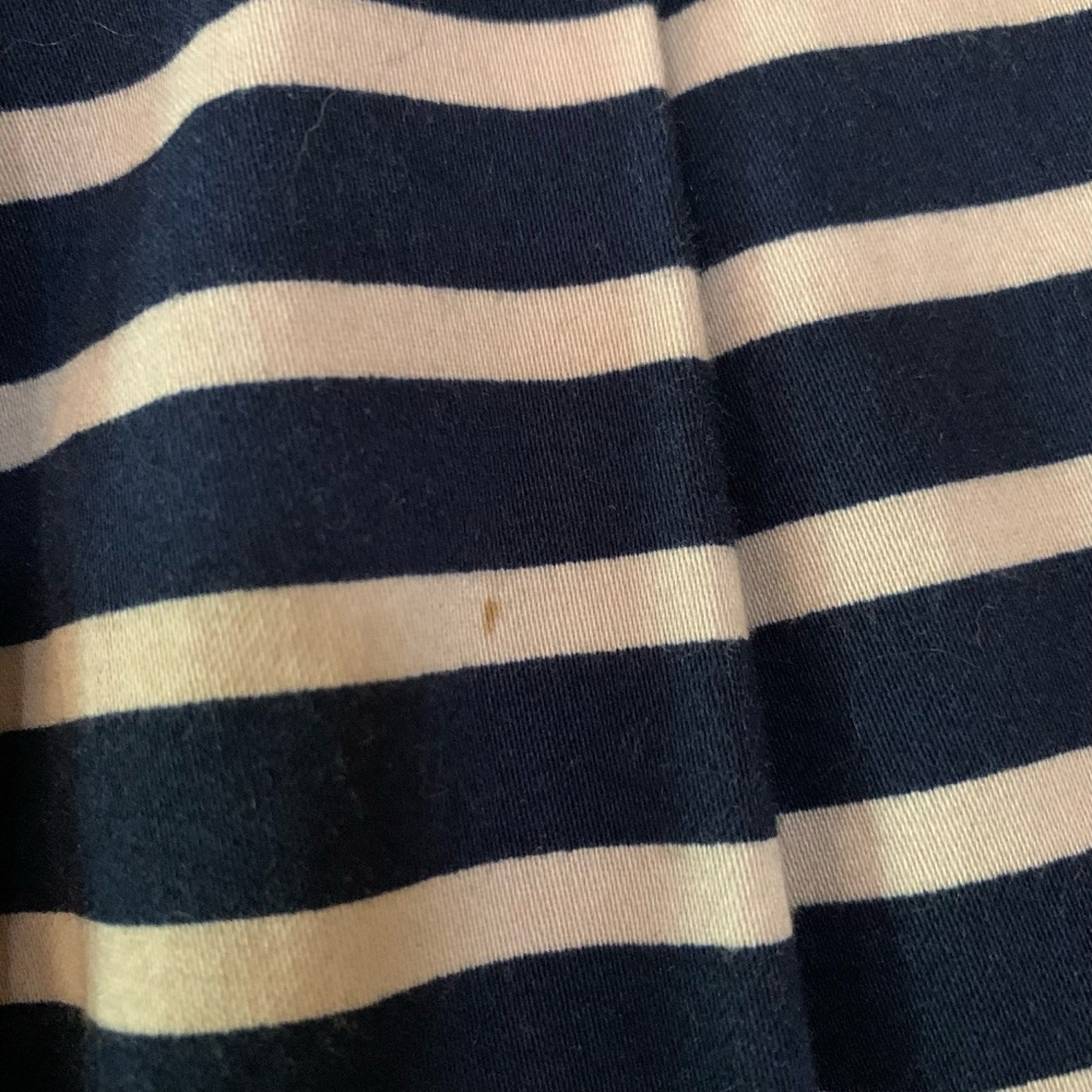 Monteau Chevron Striped Sleeveless Dress L Nautical Structured Preppy Navy Beige