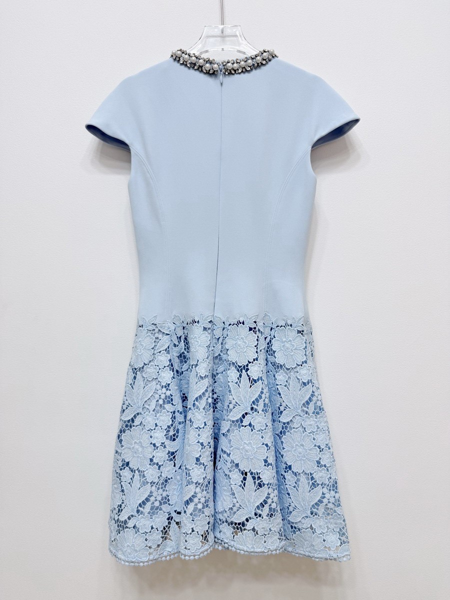 Self-Portrait blue Beaded Rhinestone Lace Assembling Dress Women’s Dress