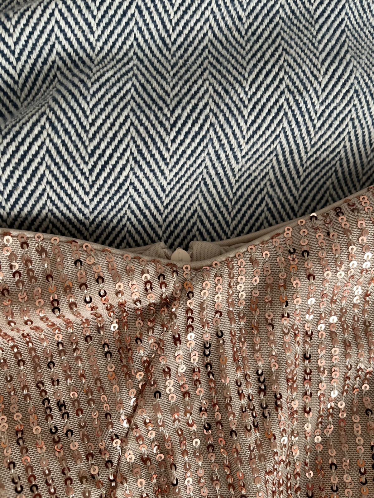 New Rose Gold Sequin Gown V-Neck Flutter Sleeve Plus Size Formal Prom Maxi Dress