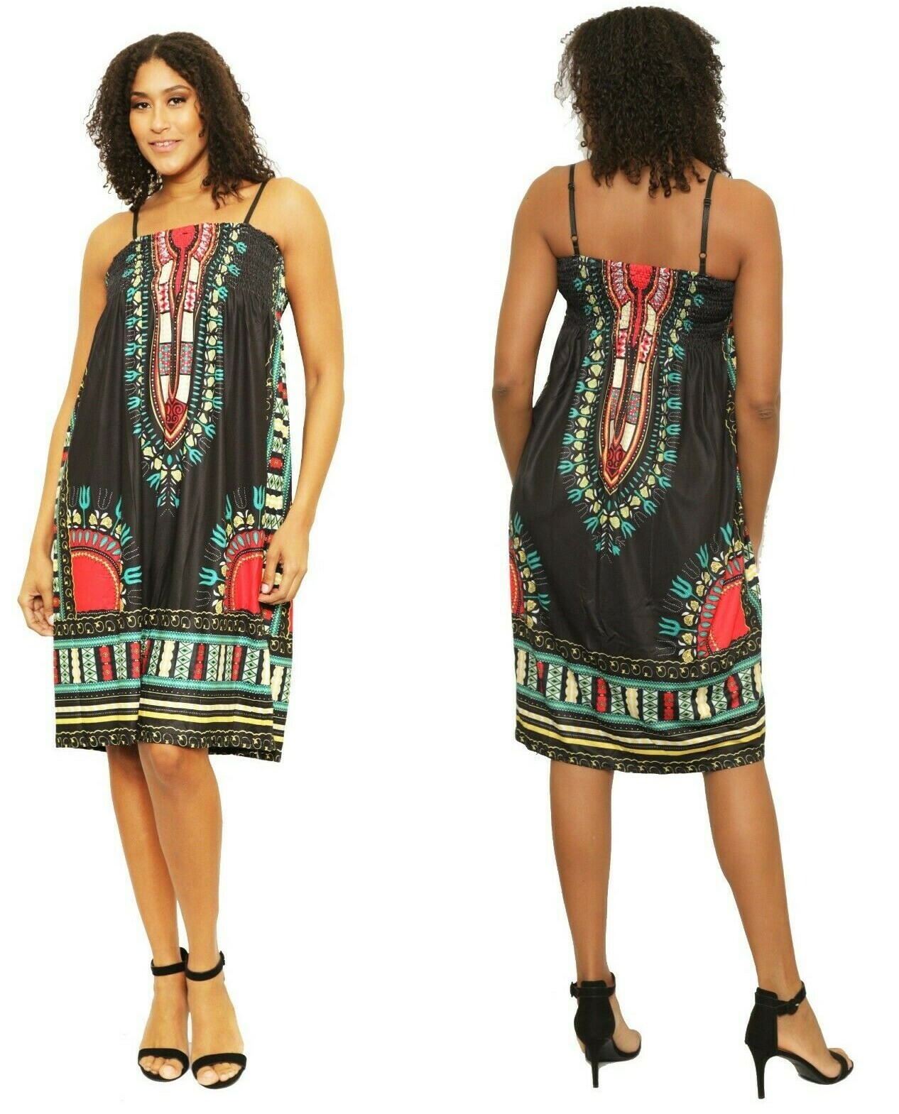 Short Sexy Womens Sleeveless Smoking Dashiki Dress Spaghatti Strap Dashiki Dress