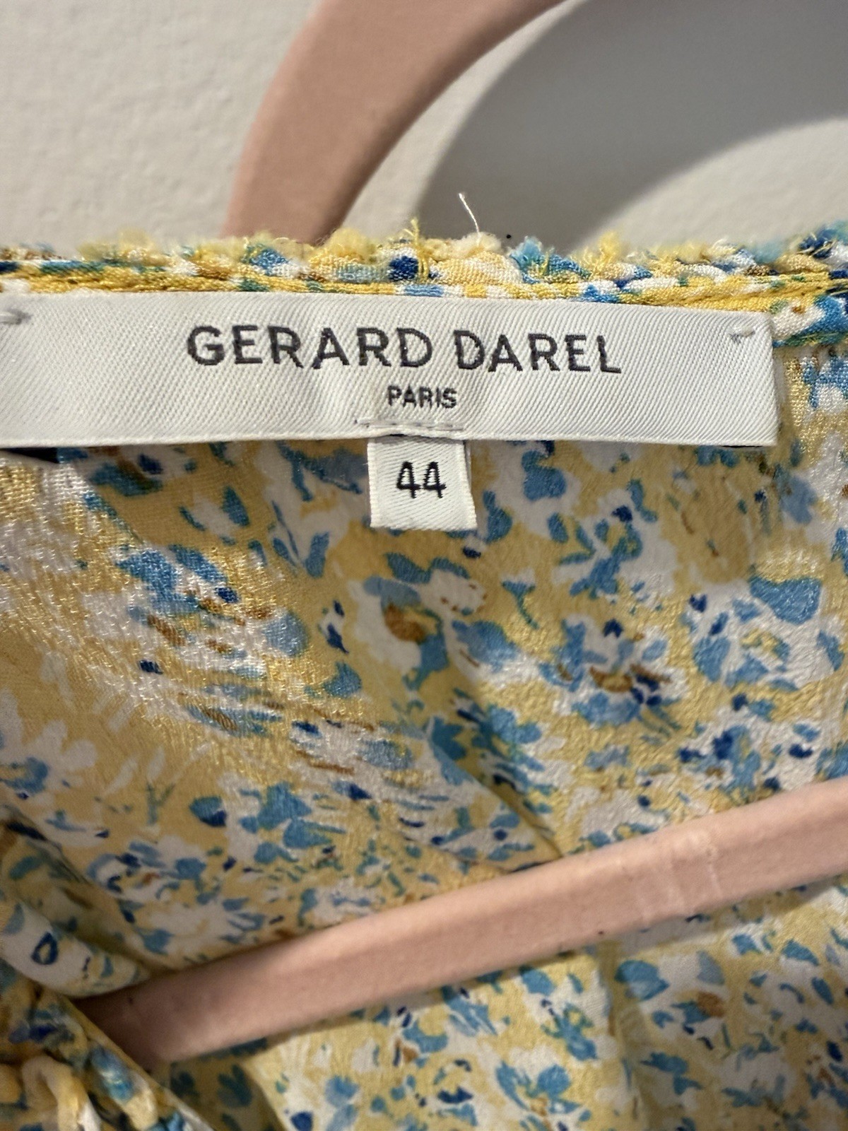 Gerard Darel Yellow Floral Cottagecore Prairie Dress Sz 44 US 12 Women’s