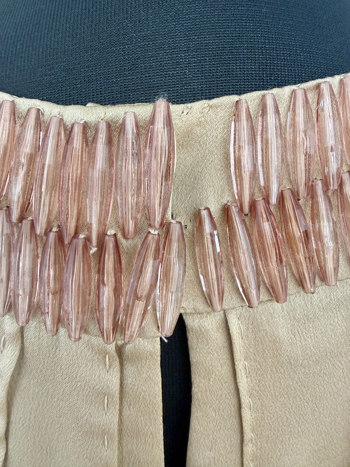 Alberta Ferretti 100% Silk Beaded Halterneck Cocoon Dress UK 6 Champagne Gold
