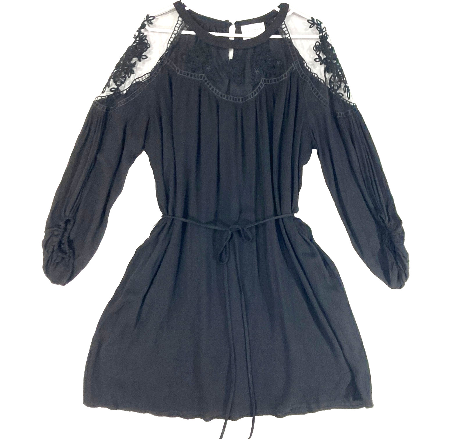 Hayden Whimsigoth Gauzy Sheer Mesh Lace Pleated Emo Goth Dress Womens S M NWOT