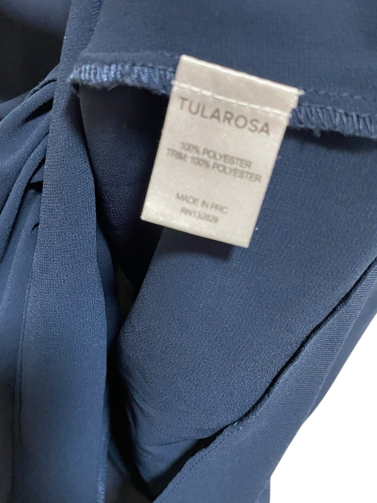 Tularosa Asher Dress Sz Small Blue Embroidered Lace Trim Sheer Open Panel Ruffle
