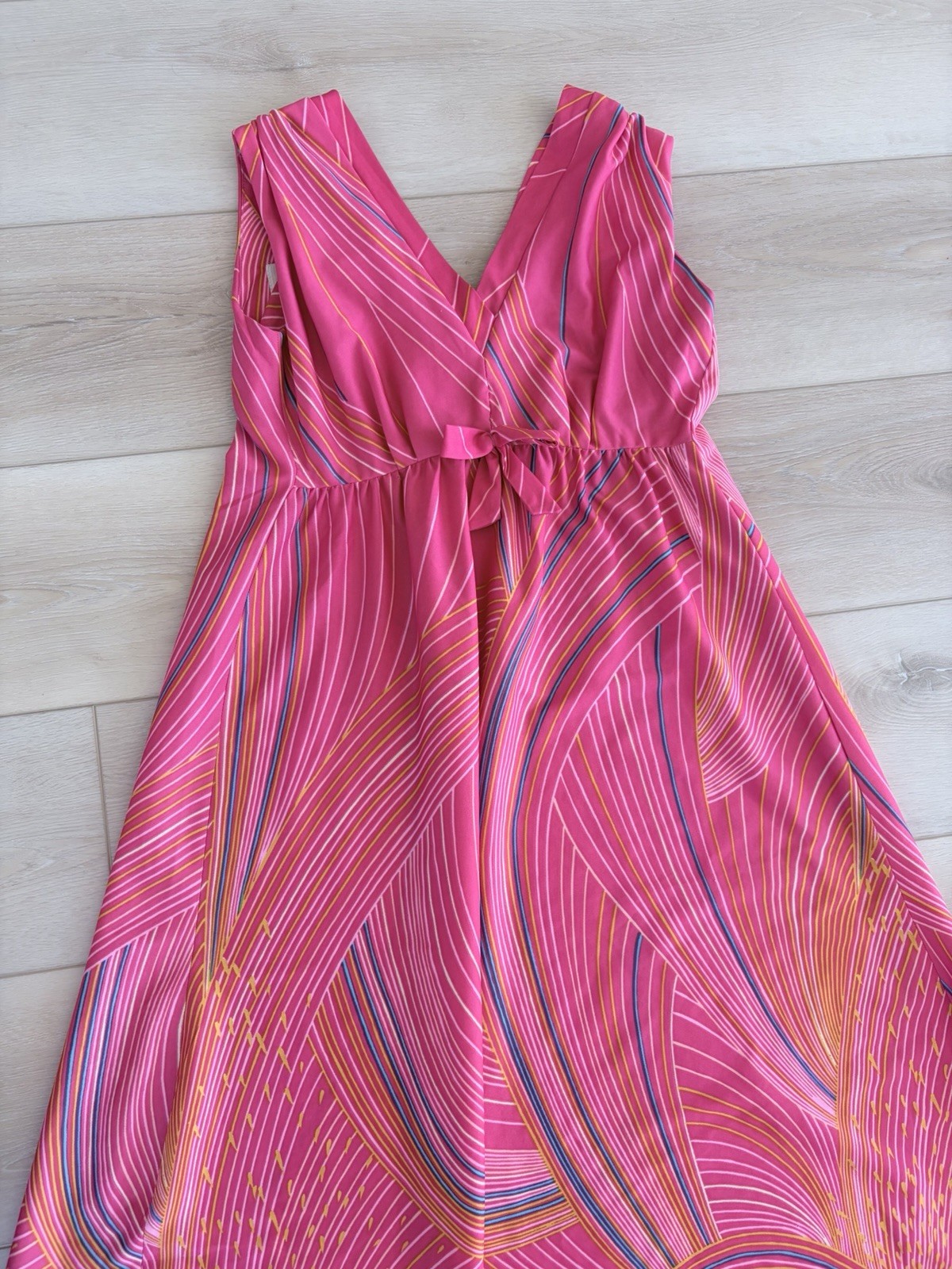 Tori Richard Honolulu Halter Maxi Dress Womens M Vintage 60s 70s Hawaiian Floral
