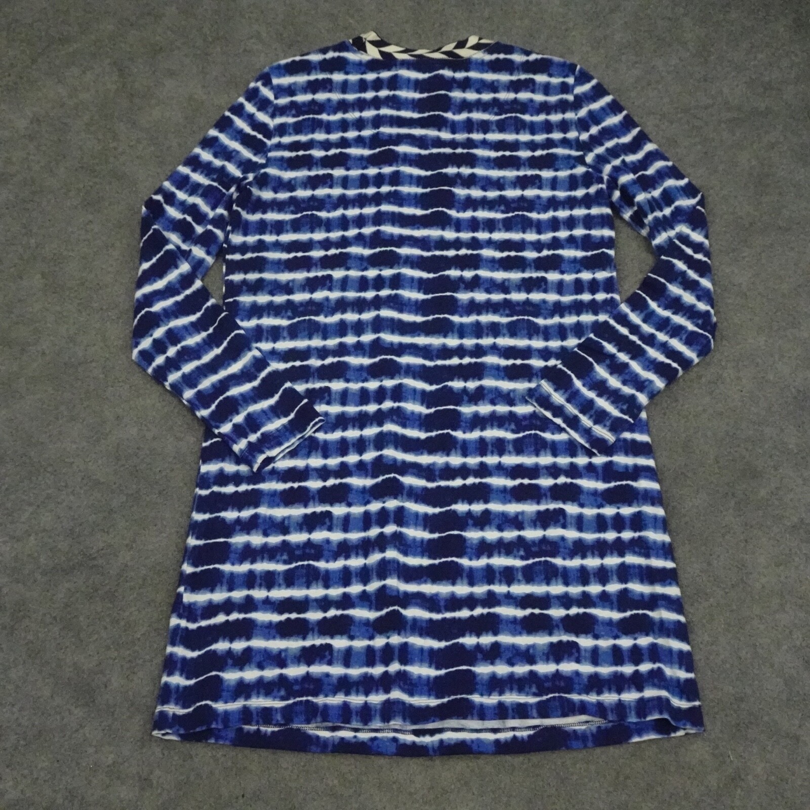 Tory Burch Dress Womens Medium M Blue Shift Midi Tye Die Career Stretch Hollie