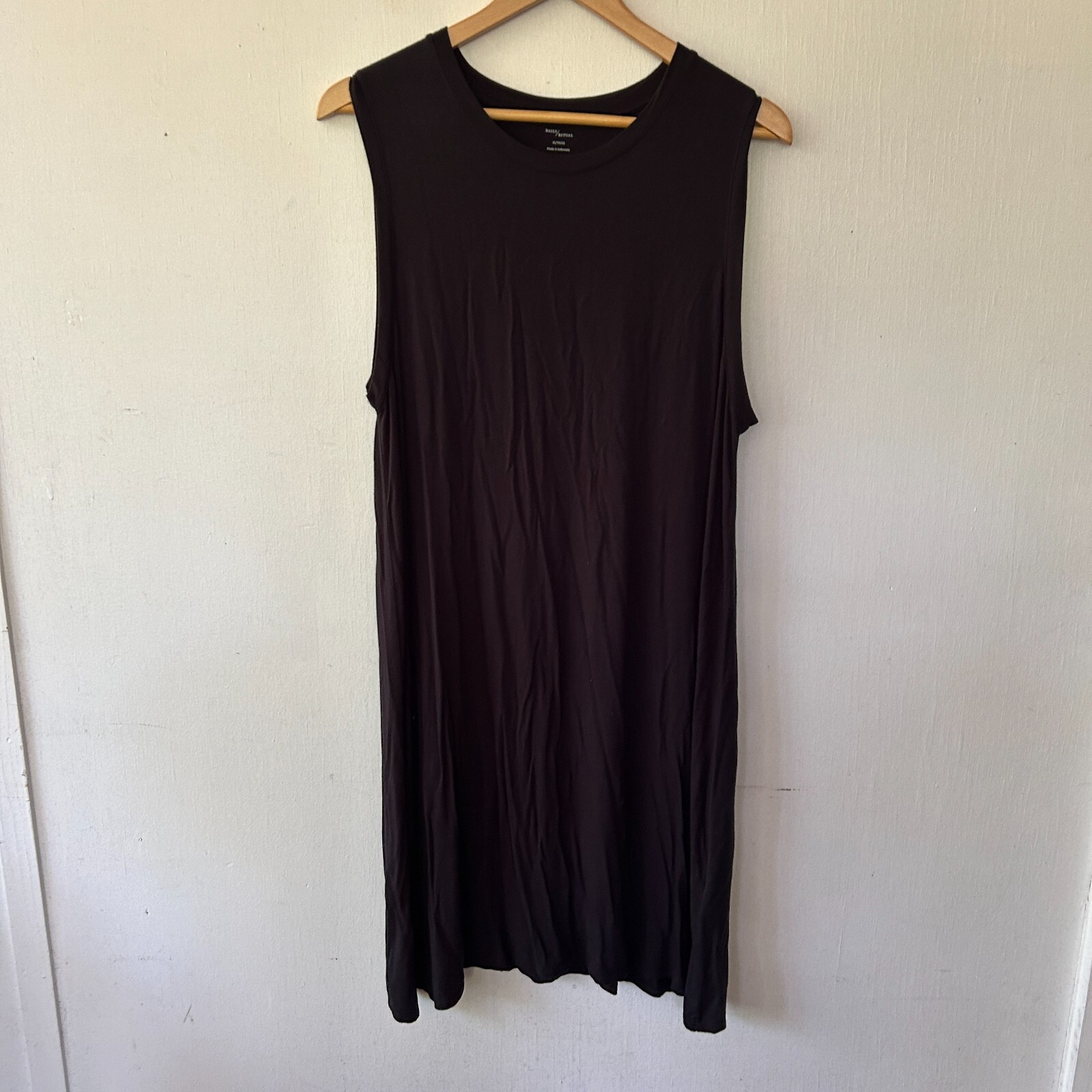 Daily Ritual Shift Dress Womens XL Black Sleeveless Minimalist Pullover