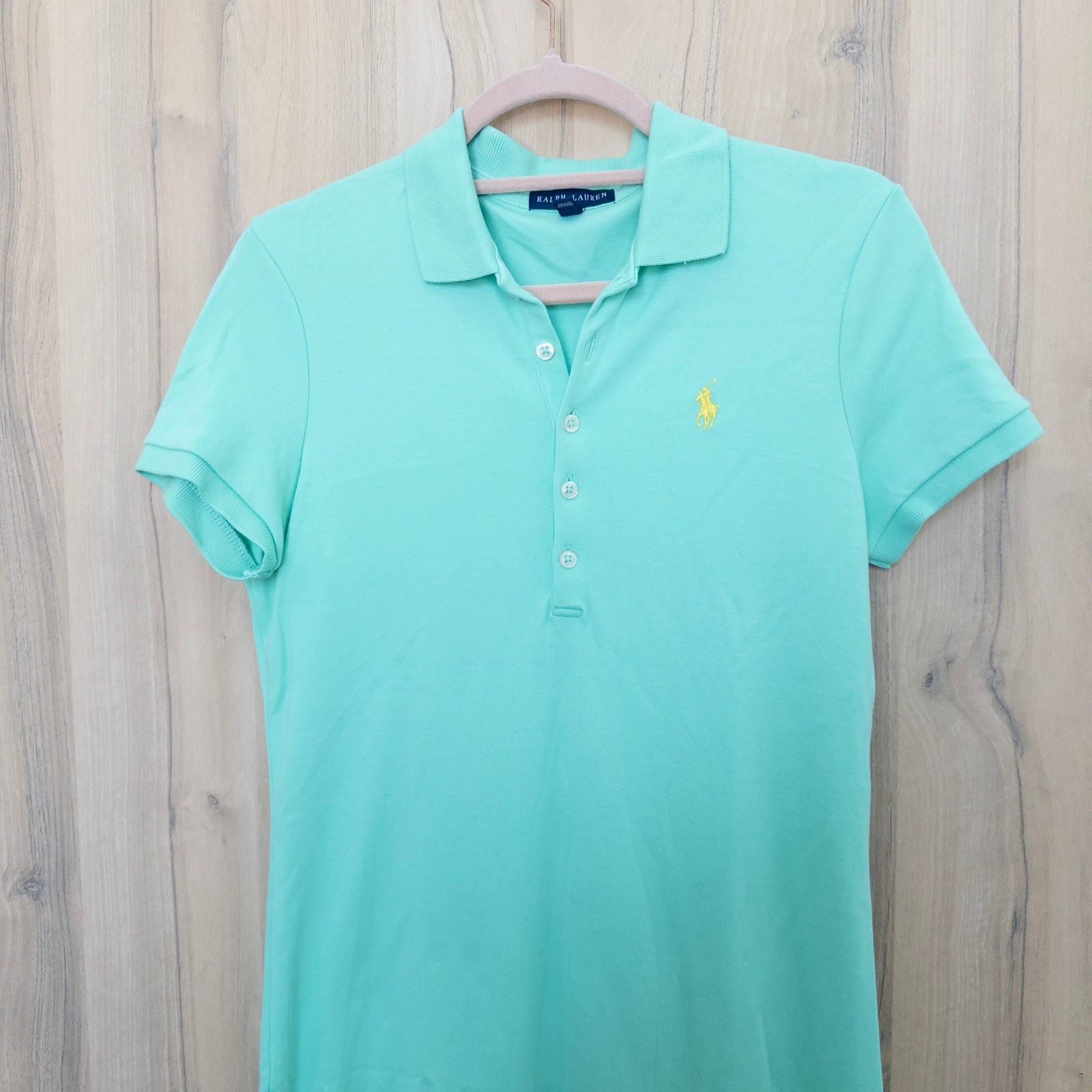 Ralph Lauren Polo Dress Small Mint Green Short Sleeve Cotton Preppy Old Money