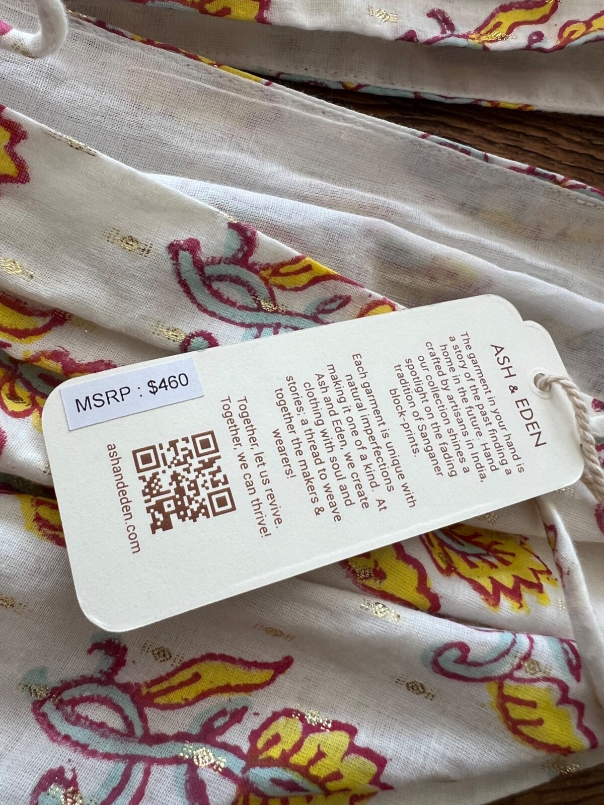 ASH & EDEN Floral Maxi Dress – India – Size Small – NWT – $460