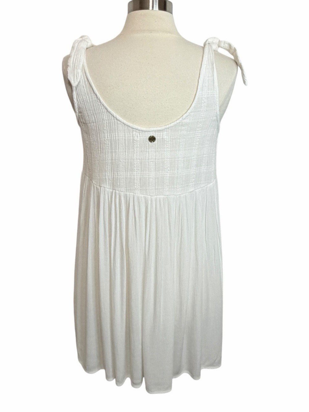RIP CURL Lightweight Sundress Ties at Shoulders in White, Small