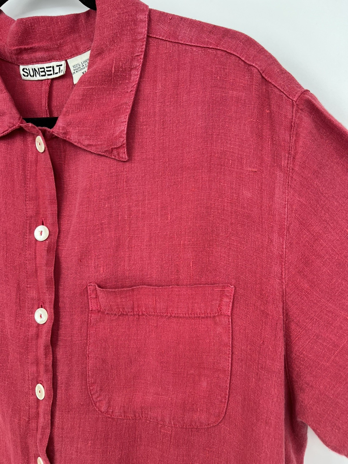 Sunbelt Red Raspberry Dress Womens -size XL 100% Linen Lagenlook Vintage