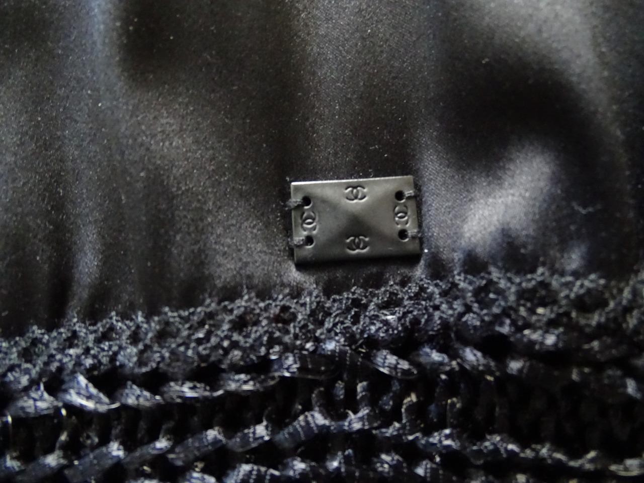 Chanel Black 03A Long Sleeve Mini Mohair Nylon Rayon Wool Dress SZ 40