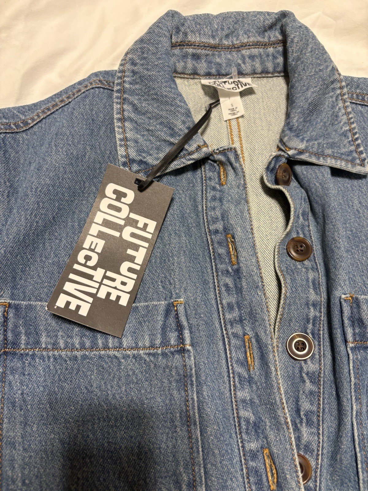 Future Collective Women’s Denim Mini Shirtdress Size Small
