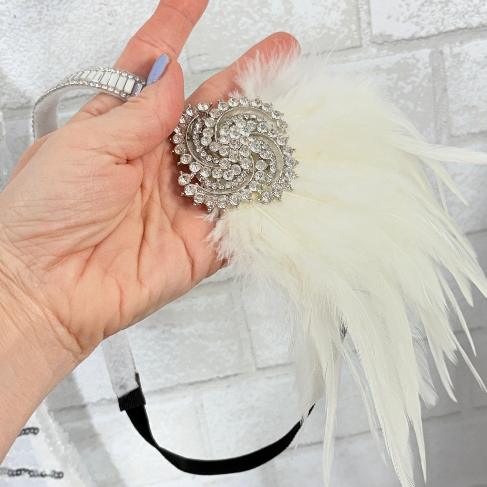 1920s Gatsby Flapper Dress Small Sequin Beaded Fringe Capelet Headpiece Jazz Age