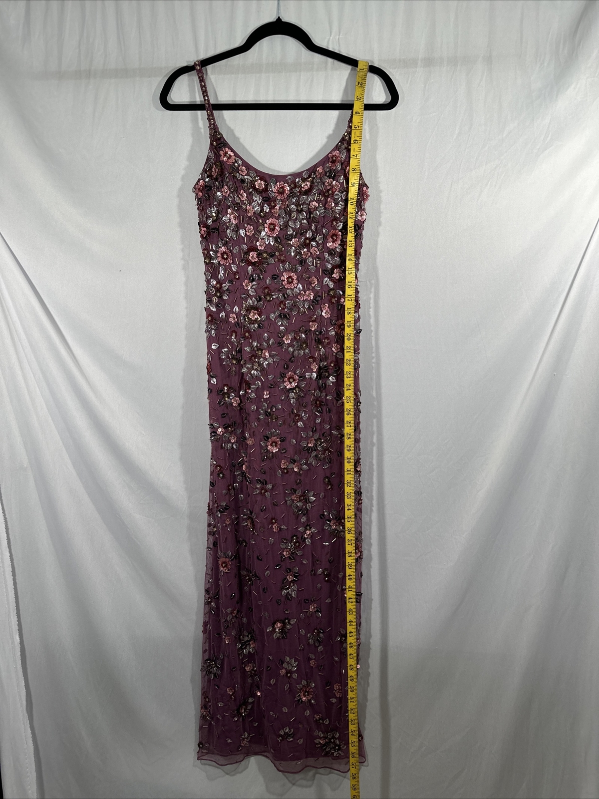 NWT Mac Duggal [ 6 ] 5477 Floral Embellished Scoop Neck Gown in Raspberry G1840