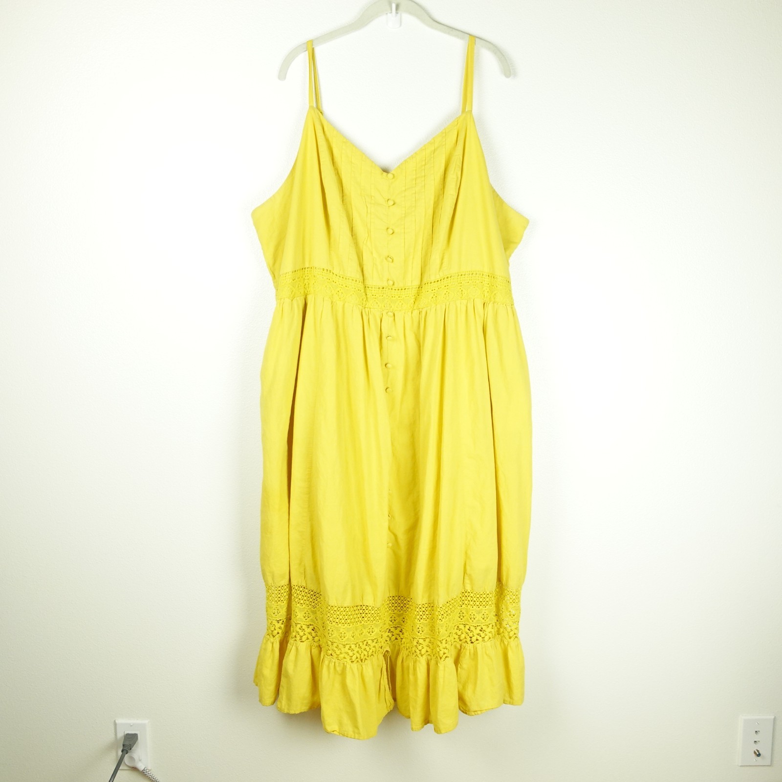 Torrid Dress Plus SZ 4 US 4X Voile Stripe Lace Fairy Elevated Indie Cottagecore