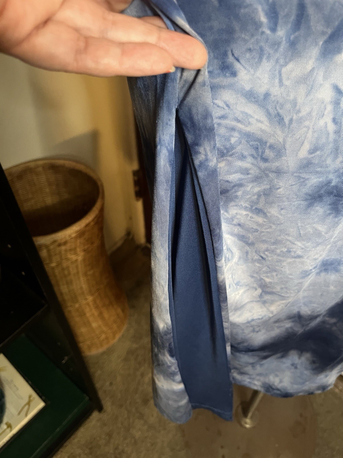 Lovers + Friends Blue Tie Dye Sporty Dress Midi Slit Stretchy Size M