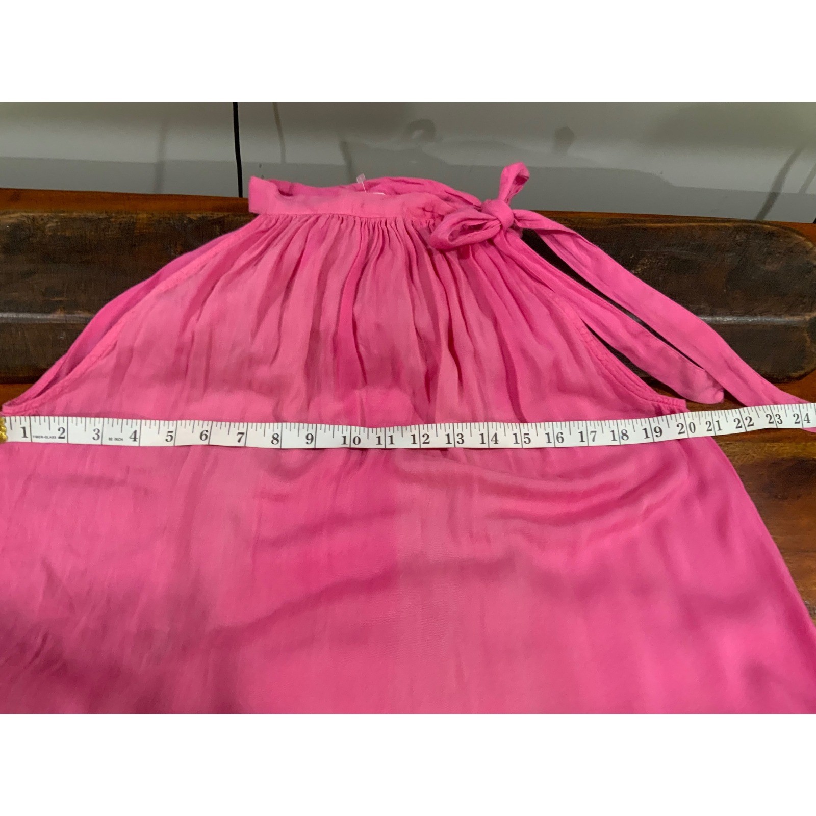 Mud Pie Pink Orange Ombre Halter Maxi Dress Side Slit Summer Beach Size S
