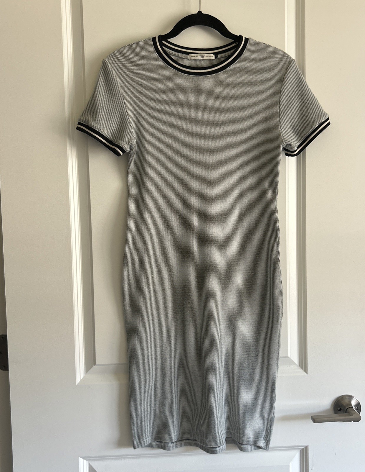 Round-Neck Bodycon Dress Short Sleeved Tshirt Bodycon Dress Sz L see Pictures