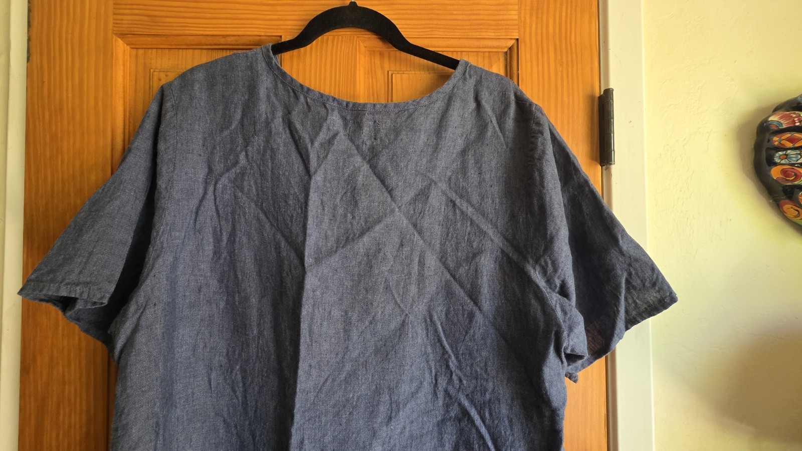 Perfect & Beautiful Flax Chambray ‘Denim’ Dress xl – Great for Travel
