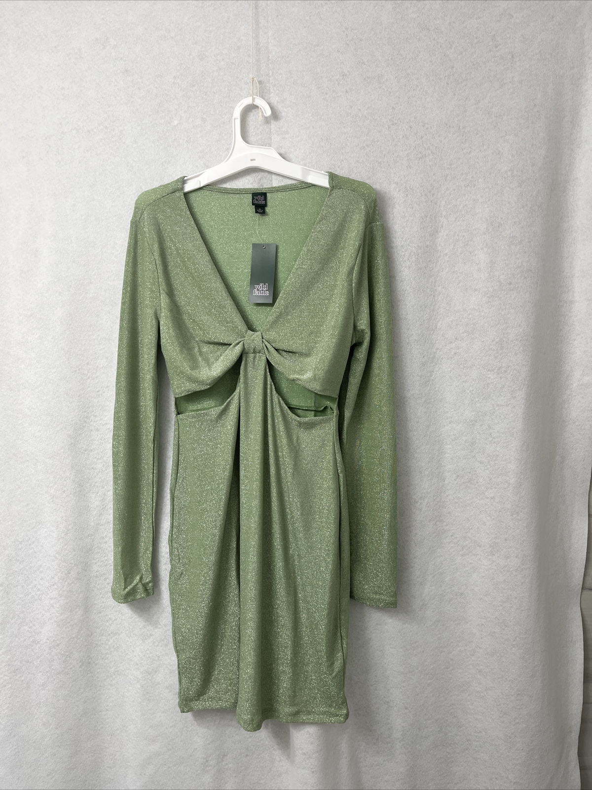 Women’s Long Sleeve Cut Out Lurex Bodycon Dress Wild Fable™ Sage Green Size S