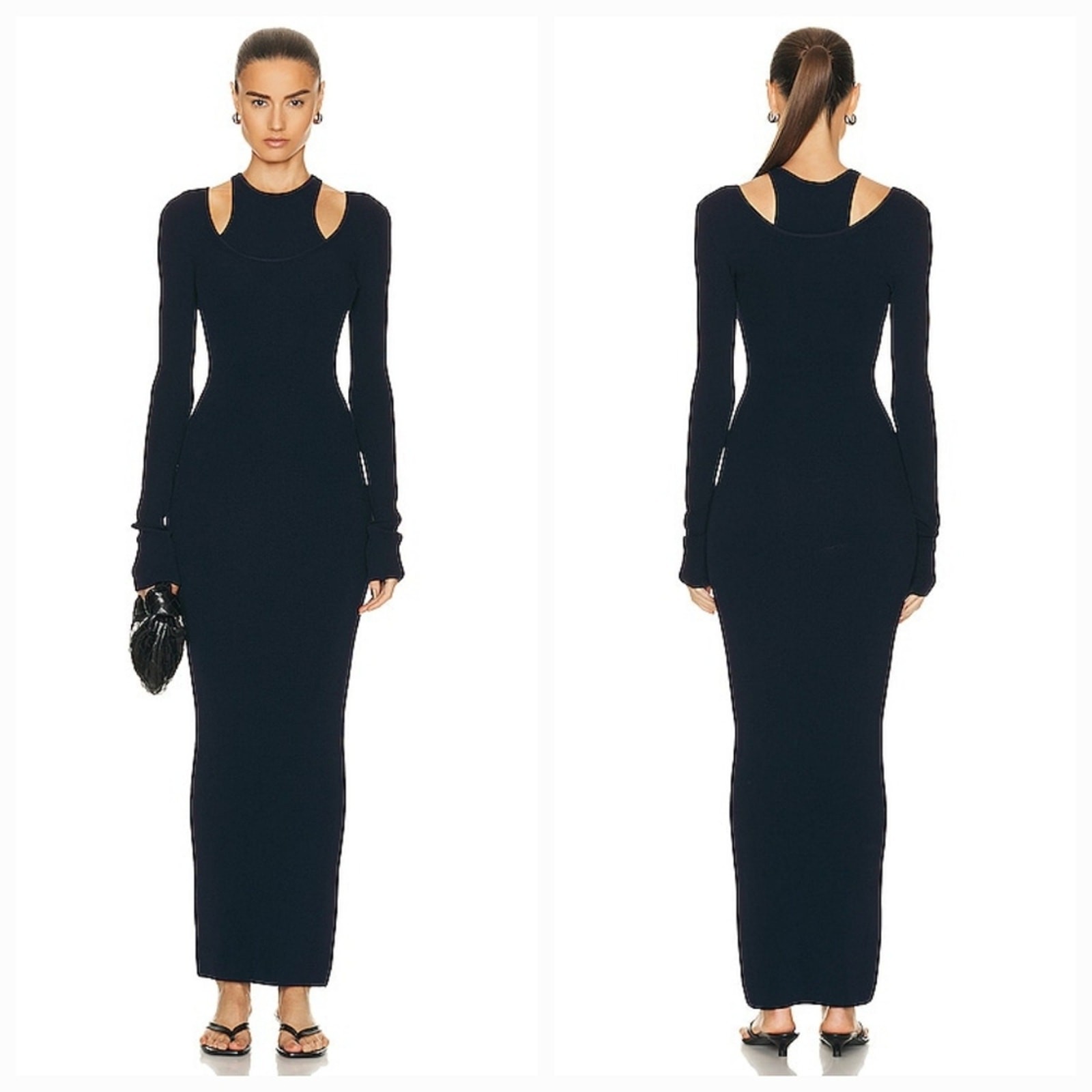 GRLFRND Tandy Layered Maxi Dress in Navy Small