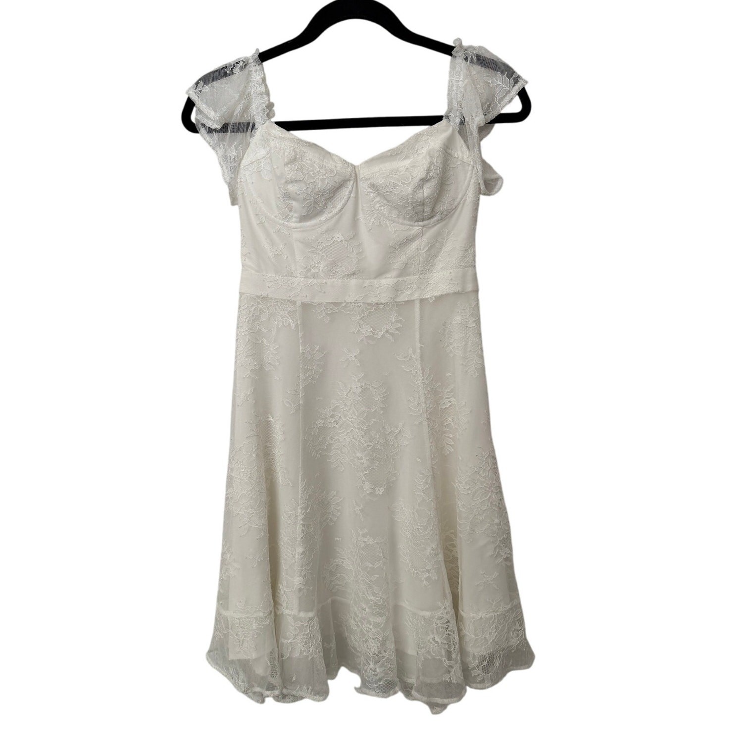 ASTR White Lace Mini Off The Shoulder Dress Small Mesh Cottagecore Boho Summer