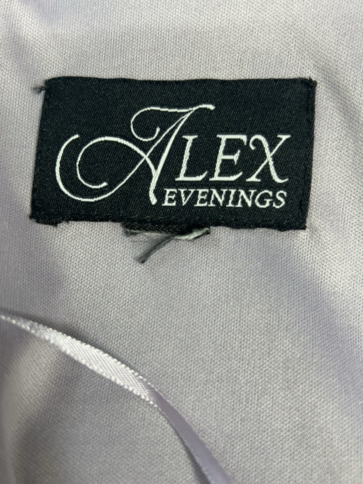 Alex Evenings Evening Dress Gown Large Smokey Orchid Lace Bodice 3/4 Sleeve READ
