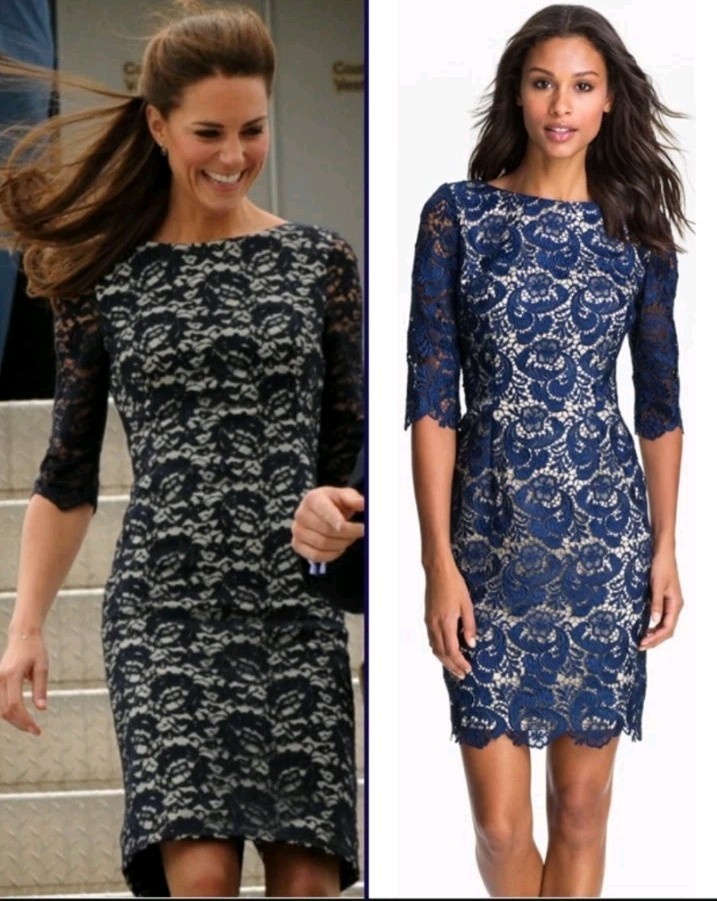 Eliza J Royal Collection Blue Navy Lined Dress Party Wedding Cocktail Sz 10