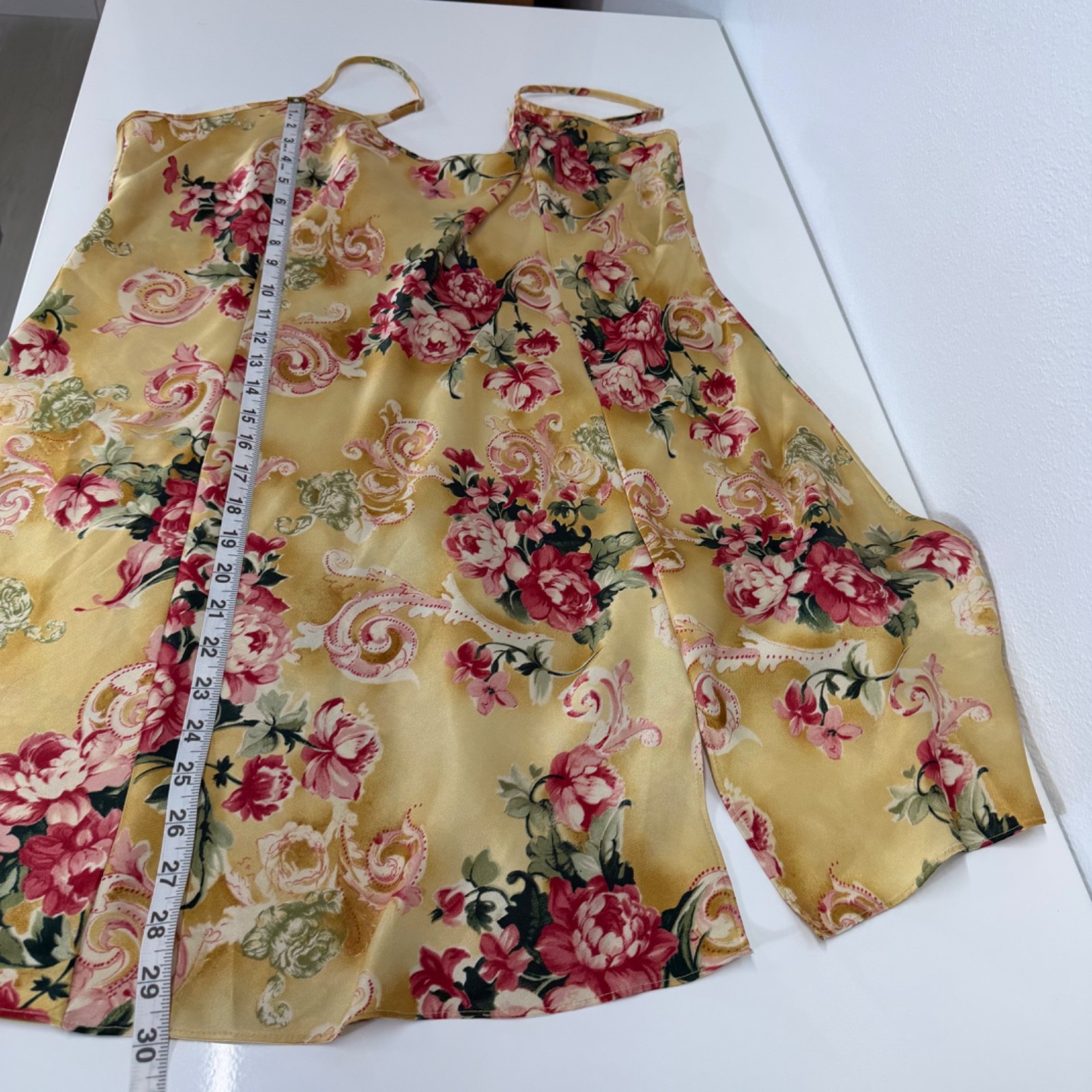 Sophia by Delicates Floral Silky Split Thigh Floral Elegant Slip Dress Size XL