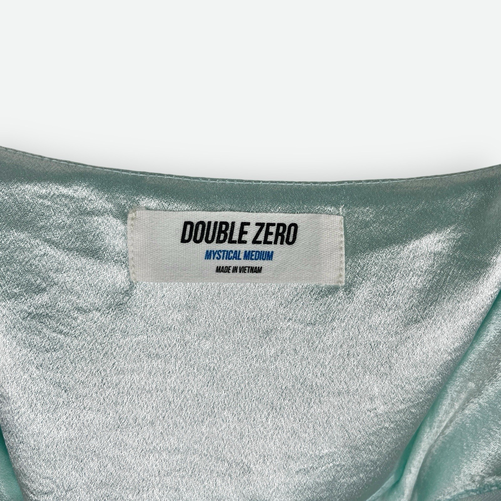 Double Zero Mint Green Slip Dress Long Medium Satin Bias Cut Spaghetti Straps