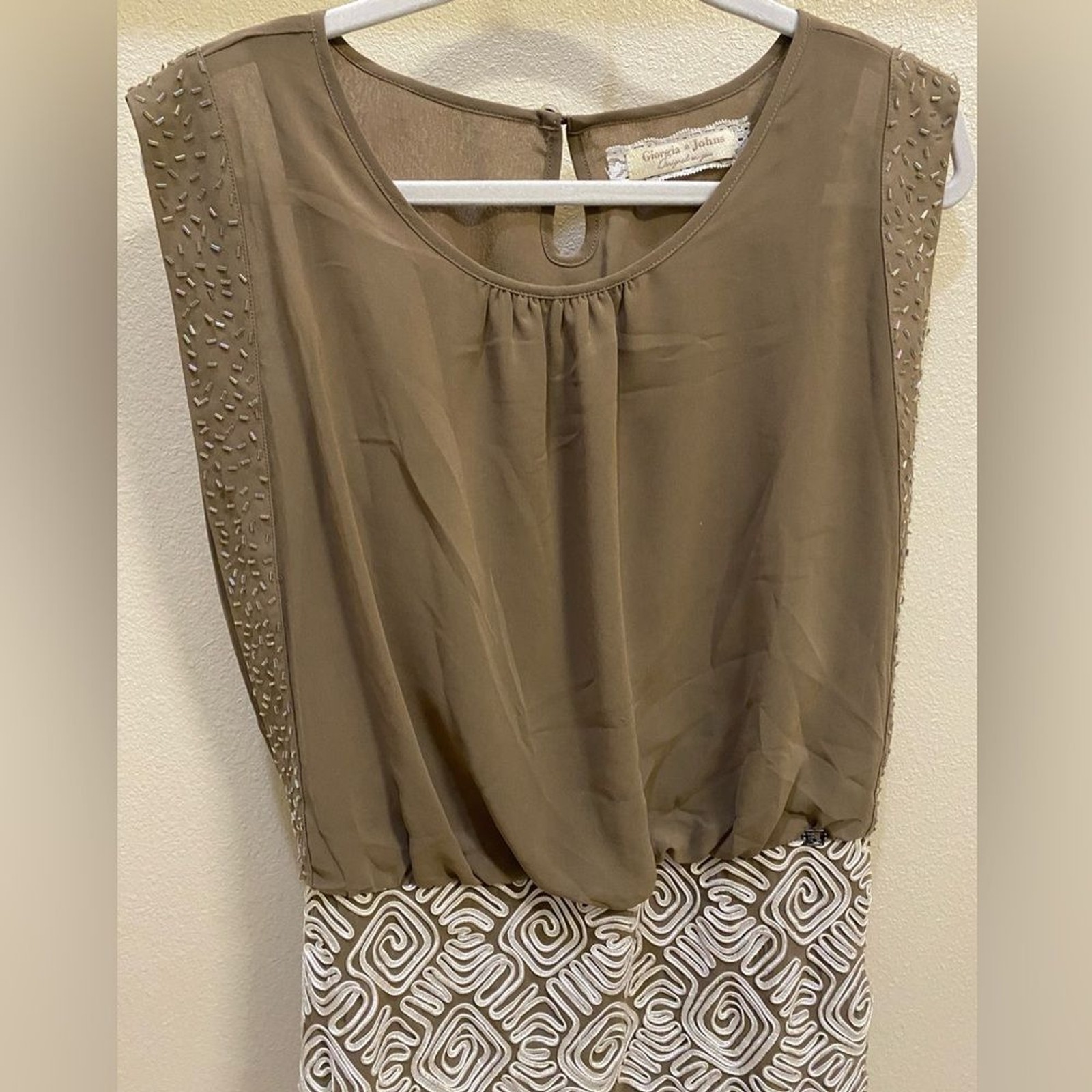 Giorgia & Johns Embroidered Pencil Tight Sleeveless Dress Women’s Sz Large