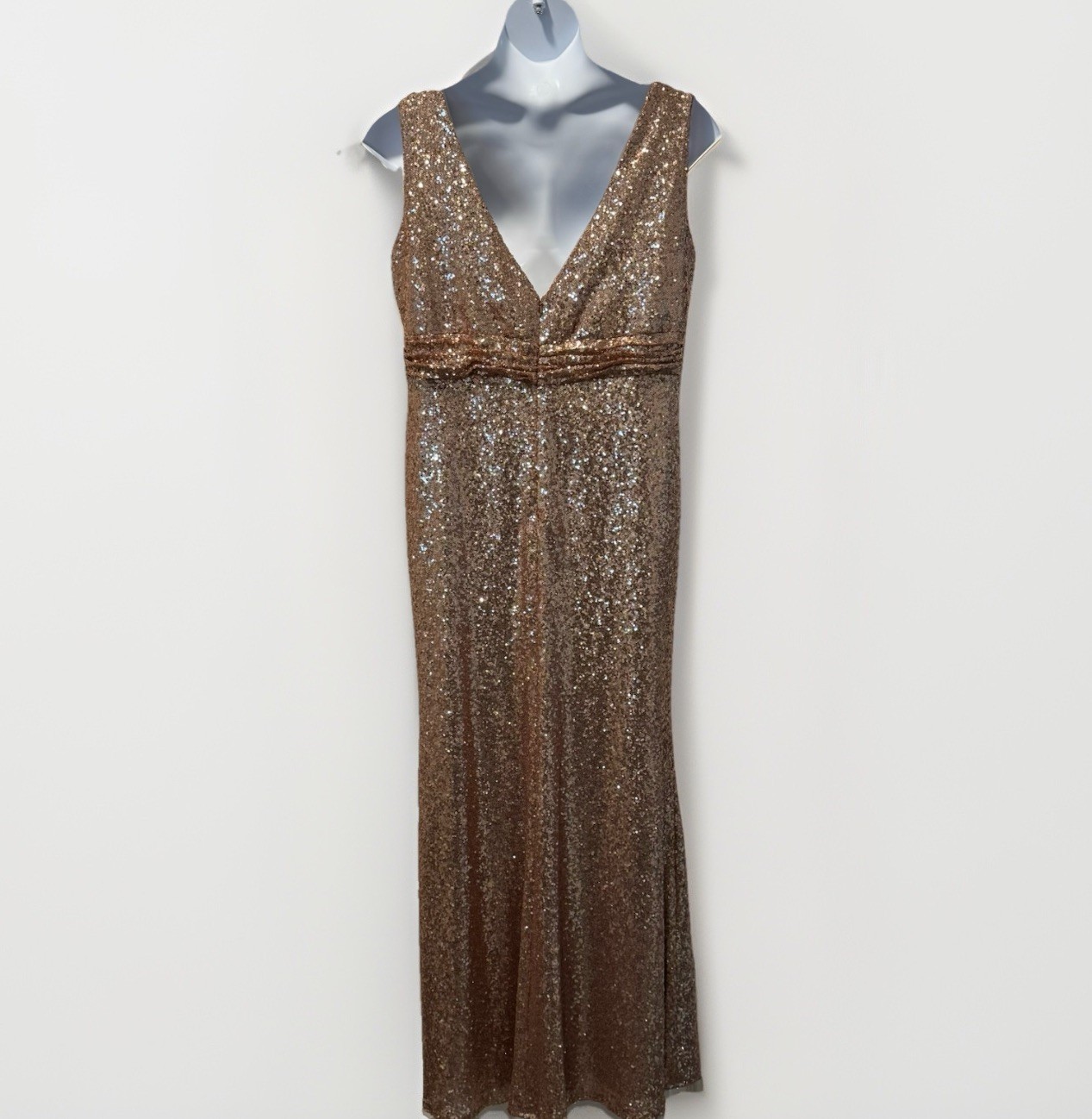 Revelry Bijou Rose Gold Sequin Maxi Dress Size 22 Formal Bridesmaid