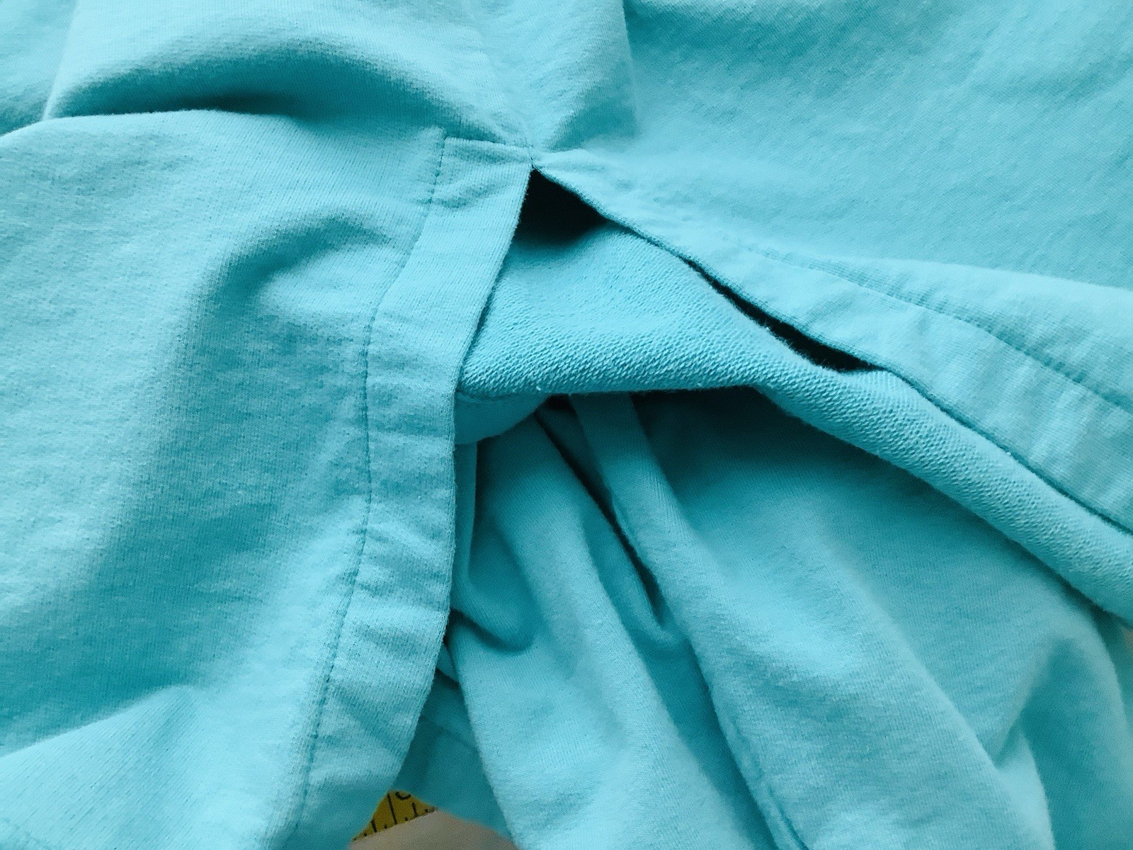 CYPRESS TSHIRT Dress (S) Long, Slits, 3/4 Sleeve Turquoise, Pockets Cozy Comfy
